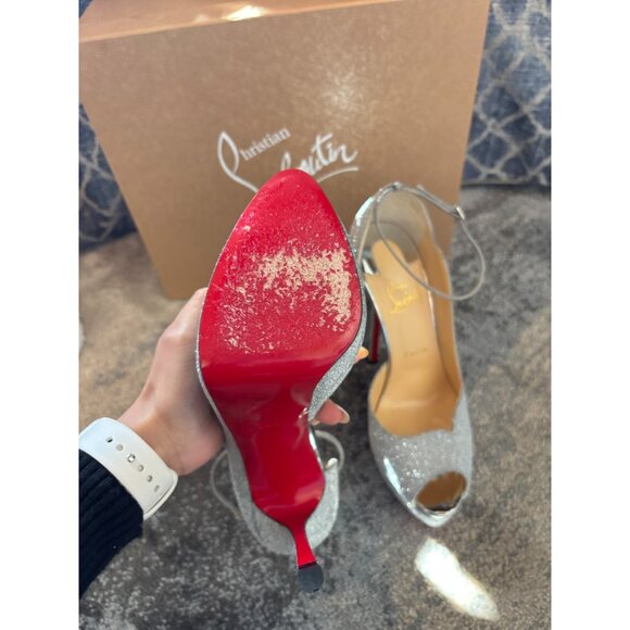 CHRISTHIAN LOUBOUTIN Round chick alta 150 silver glitter - Picture 2 of 11